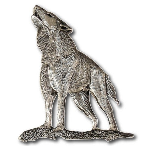 Lone Wolf Howling at the Moon