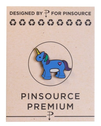 Blue Stuffed Unicorn Lapel Pin