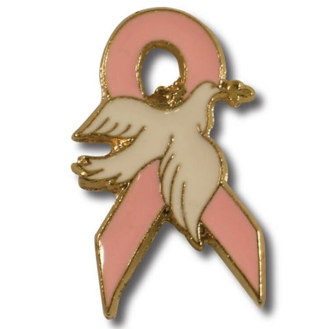 Pink Ribbon Dove Lapel Pin