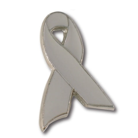 Gray Awareness Ribbon Lapel Pin