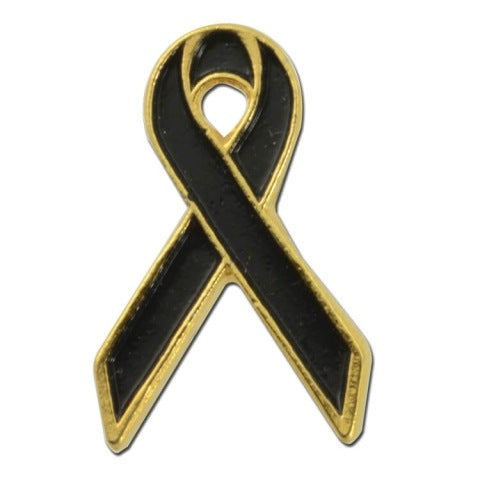 Black Ribbon Awareness Lapel Pin