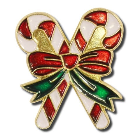 Double Candy Canes Lapel Pin