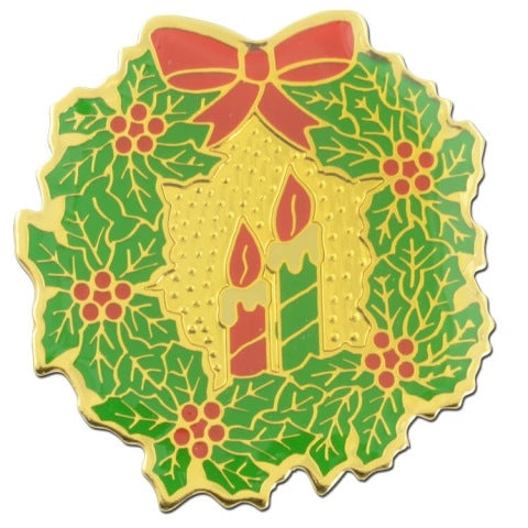 Wreath with Candies Lapel Pin