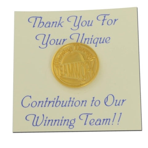 Winning Through Teamwork Lapel Pin and Card