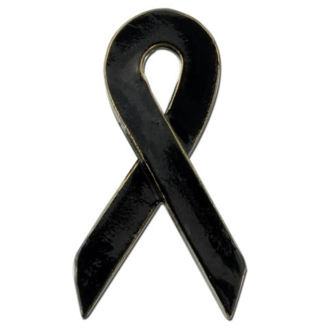 Black Awareness Ribbon Lapel Pin