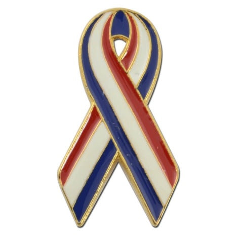 Red White & Blue Awareness Ribbon Lapel Pin