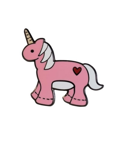 Pink Stuffed Unicorn Lapel Pin